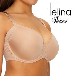 Felina Paramour Padded t-shirt bra Molded Cups Marvelous Side Smoothing #245033